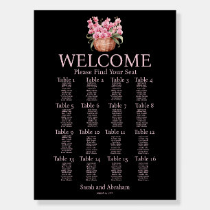 White Orchids Wedding Seating Chart Foam Board
