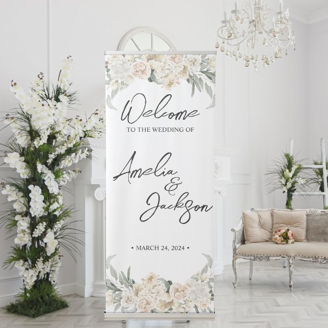 White orchids Welcome to our wedding Welcome Sign (Creator Uploaded)