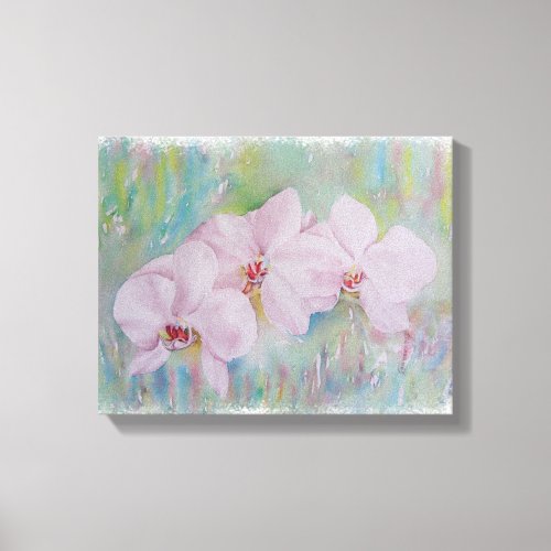 WHITE ORCHIDS WRAPPED CANVAS PAINTING