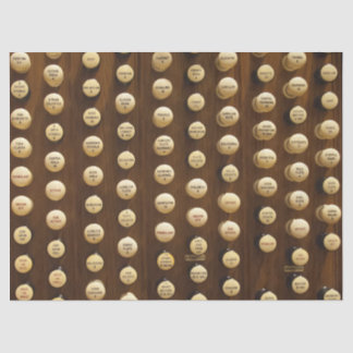 White organ stops tissue paper