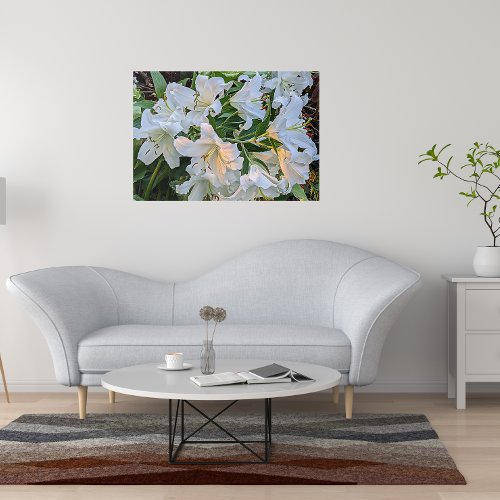 White Oriental Lily Blooms Floral Acrylic Print