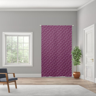 White ornament on a burgundy background. blackout curtains
