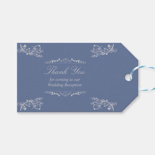 White Ornate Floral Wedding Gift Tag
