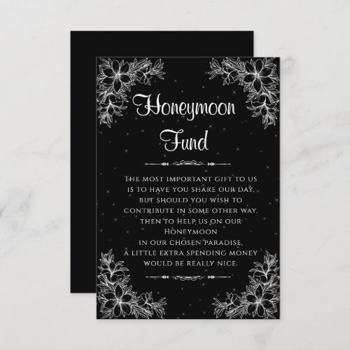 White Ornate Wedding Honeymoon Fund Enclosure Card