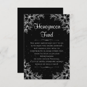 White Ornate Wedding Honeymoon Fund Enclosure Card