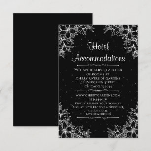 White Ornate Wedding Hotel Accommodation Enclosure Card