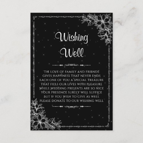 White Ornate Wedding Wishing Well Enclosure Card