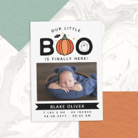 White Our Little Boo Finally Here Halloween Baby