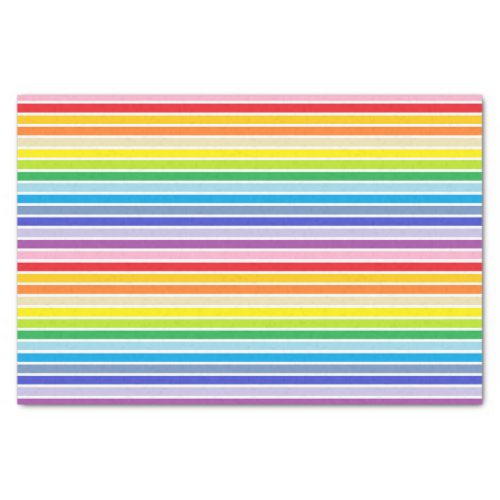 White Outlined Broader Spectrum Rainbow Stripes Tissue Paper