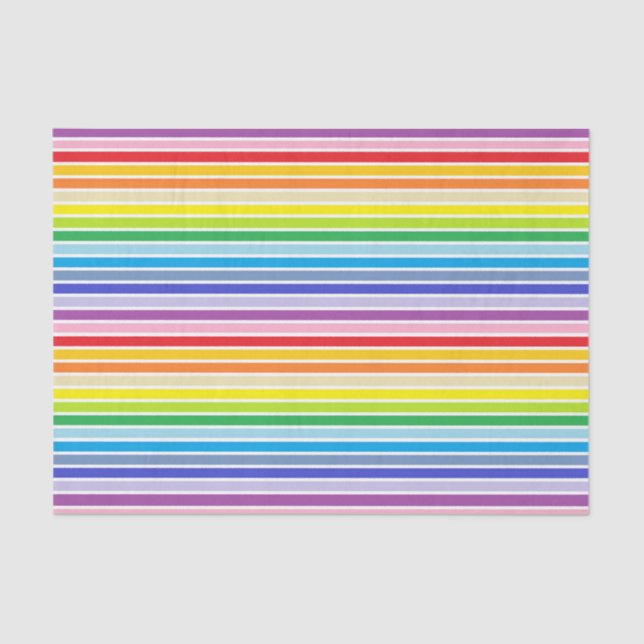 White Outlined Broader Spectrum Rainbow Stripes Tissue Paper (Front)