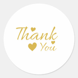 White oval Thank You Classic Round Sticker