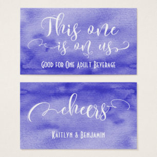 White Over Purple Watercolor Drink Tickets