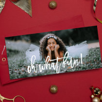 White Overlay Lettering Oh What Fun Photo Card