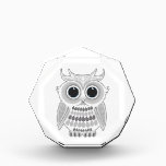 White Owl Acrylic Award<br><div class="desc">Original vector art of a white owl.</div>