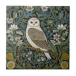 White owl art nouveau style ceramic tile<br><div class="desc">White owl art nouveau style.</div>