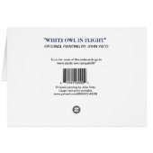 WHITE OWL IN FLIGHT CARDS (Back Horizontal)