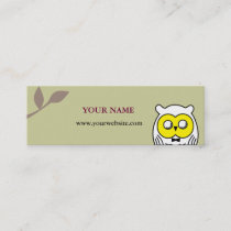 White OWL in the woods Mini Business Card