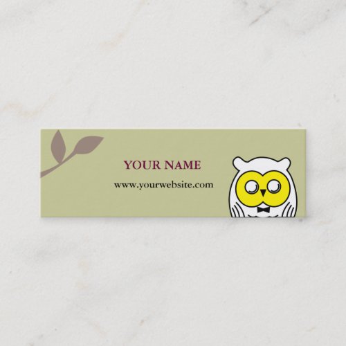 White OWL in the woods Business Card Templates