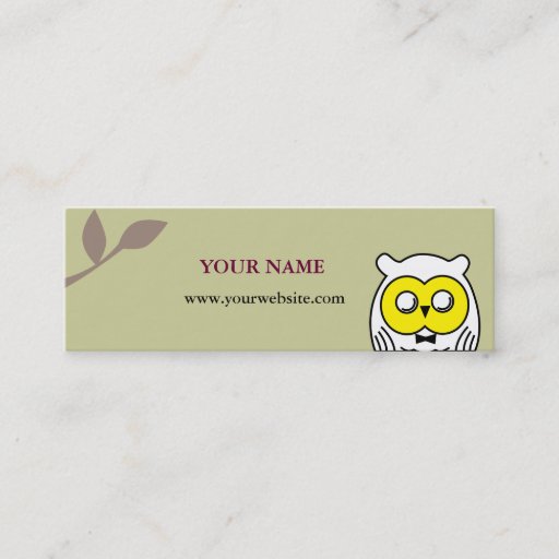 Customizable White OWL in the woods Business Card Templates