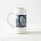White Owl On Branch in Moonlight Personalized