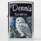 White Owl On Branch in Moonlight Personalized