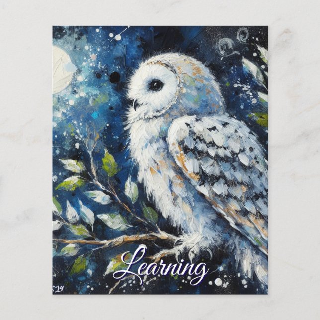 White Owl Personalized Decoupage Scrapbook Paper (Front)