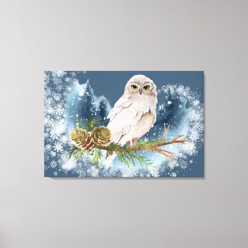 White Owl Print on Canvas