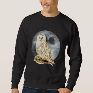 White Owl Staring Eyes In Front Of The Moon Sweatshirt