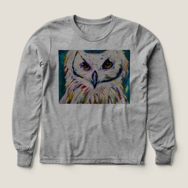 White Owl Sweatshirt Tri-Blend Shirts (Design Front)