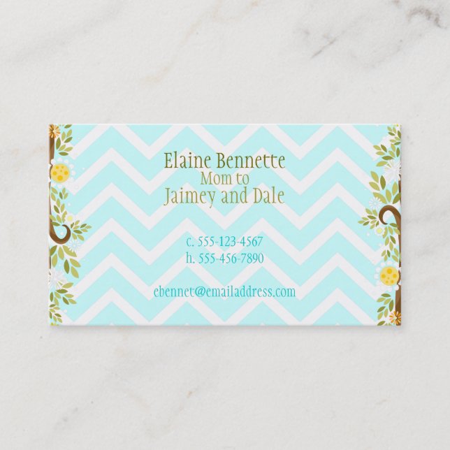 White Owls - Custom Mommy Calling Card (Front)