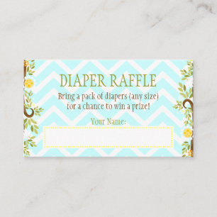 White Owls - Diaper Raffle Ticket Enclosure Card