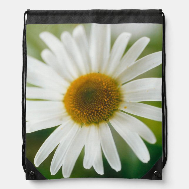 White Oxeye Daisy - Leucanthemum vulgare   Drawstring Bag (Front)