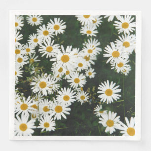 White Oxeye Daisy Meadow Paper Dinner Napkins