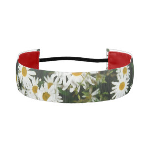 White Oxeye Daisy, Moon Daisy Meadow Athletic Headband