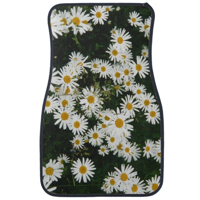 White Oxeye Daisy, Moon Daisy Meadow Car Floor Mat (Front)