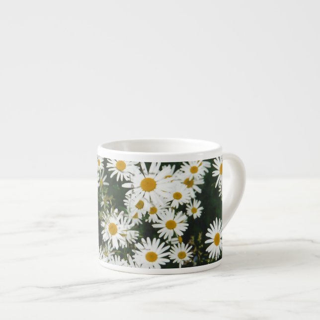 White Oxeye Daisy, Moon Daisy Meadow Espresso Cup (Front Right)