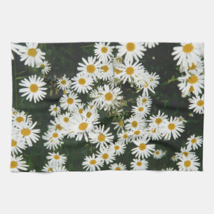 White Oxeye Daisy, Moon Daisy Meadow Kitchen Towel