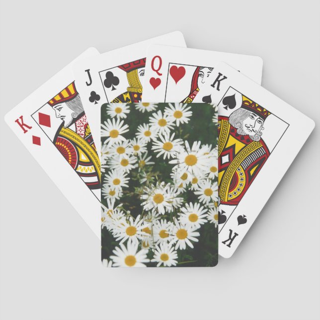 White Oxeye Daisy, Moon Daisy Meadow Poker Cards (Back)