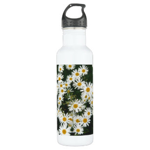 White Oxeye Daisy, Moon Daisy Meadow Stainless Steel Water Bottle