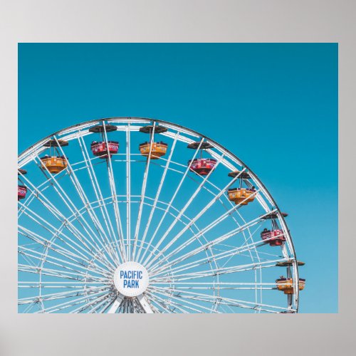 White Pacific Park ferris wheel Poster