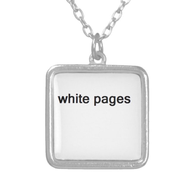 white pages silver plated necklace (Front)
