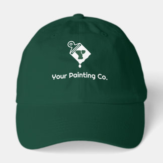 White Paint Brush Logo Painting Company Hat