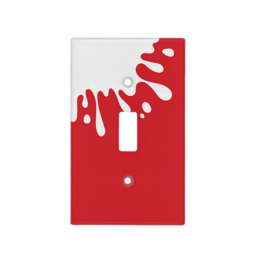 White Paint Splash Cardinal Red Light Switch Cover