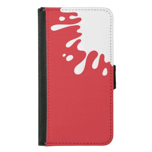 White Paint Splash Cardinal Red Samsung Galaxy S5 Wallet Case
