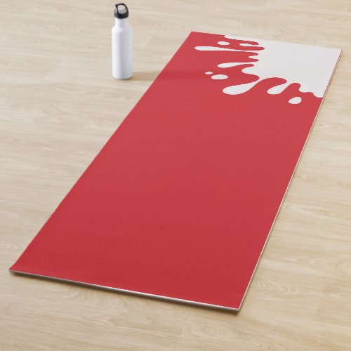 White Paint Splash Cardinal Red Yoga Mat