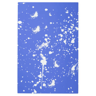 White Paint Splash Graphic Stain White Ink Splat Metal Print