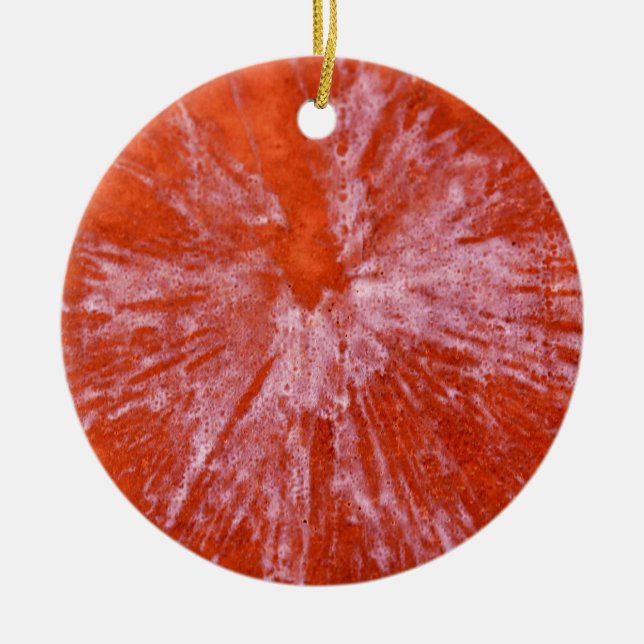 White Paintball on Red Ceramic Ornament (Front)
