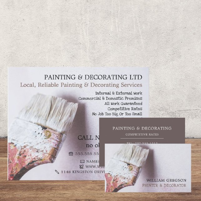 White Paintbrush, Painter & Decorator Advertising Flyer (Creator Uploaded)