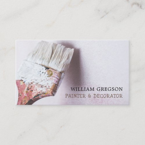 White Paintbrush Painter  Decorator Business Card