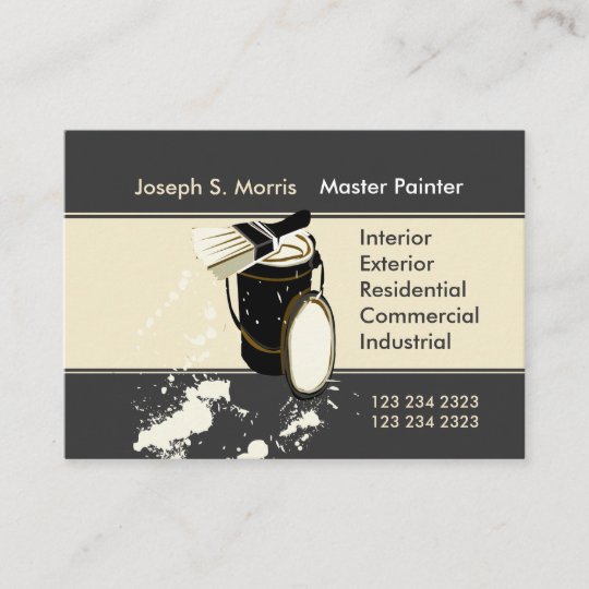 White Painters Painting Services Home Improvement Business Card